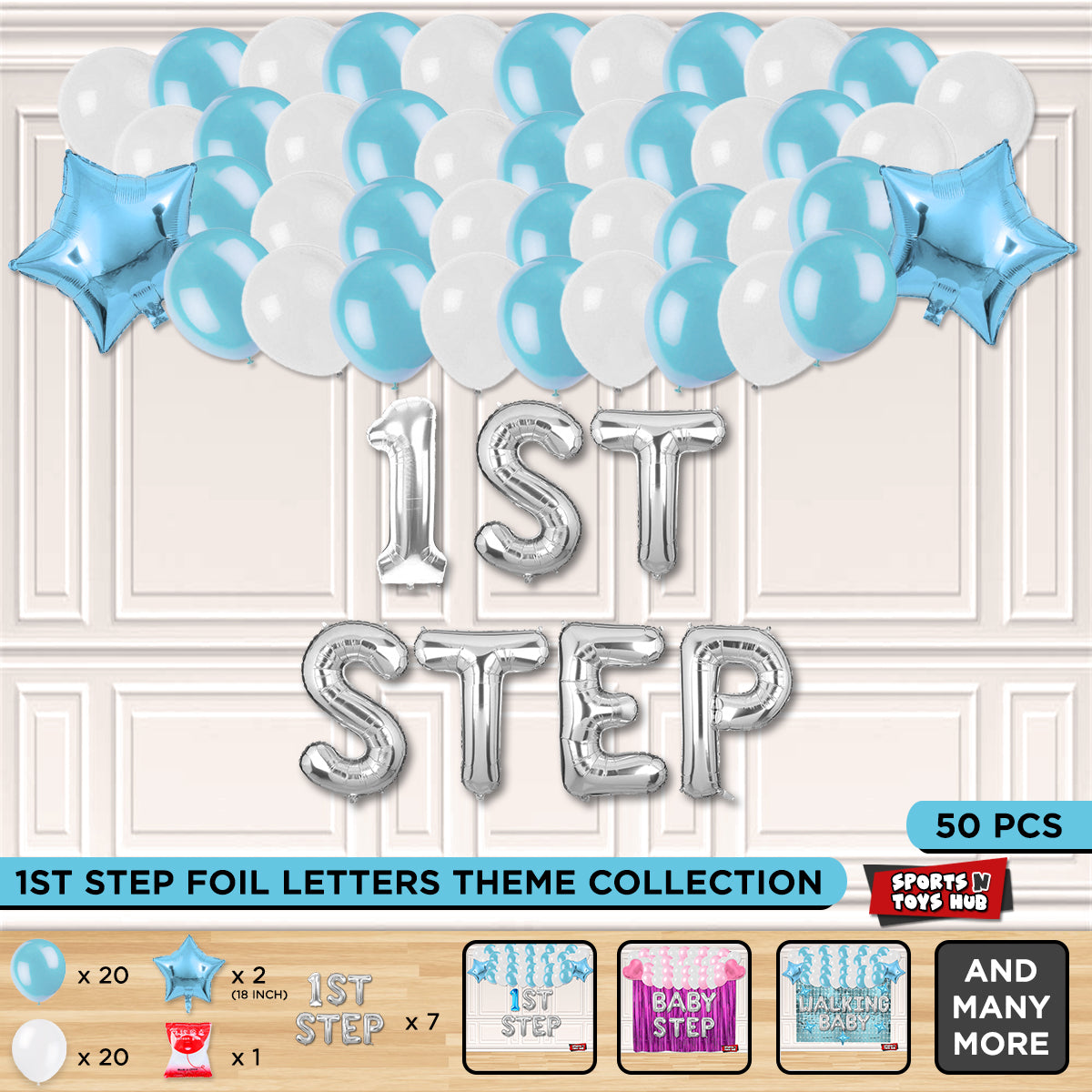 1st Step Foil Letter Theme Without Curtain