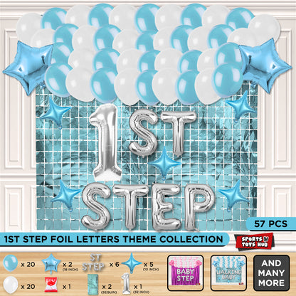 1ST Step Foil Letter Theme With Rectangle Curtain