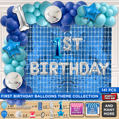 1ST Birthday Foil Letter Arch Theme - Blue