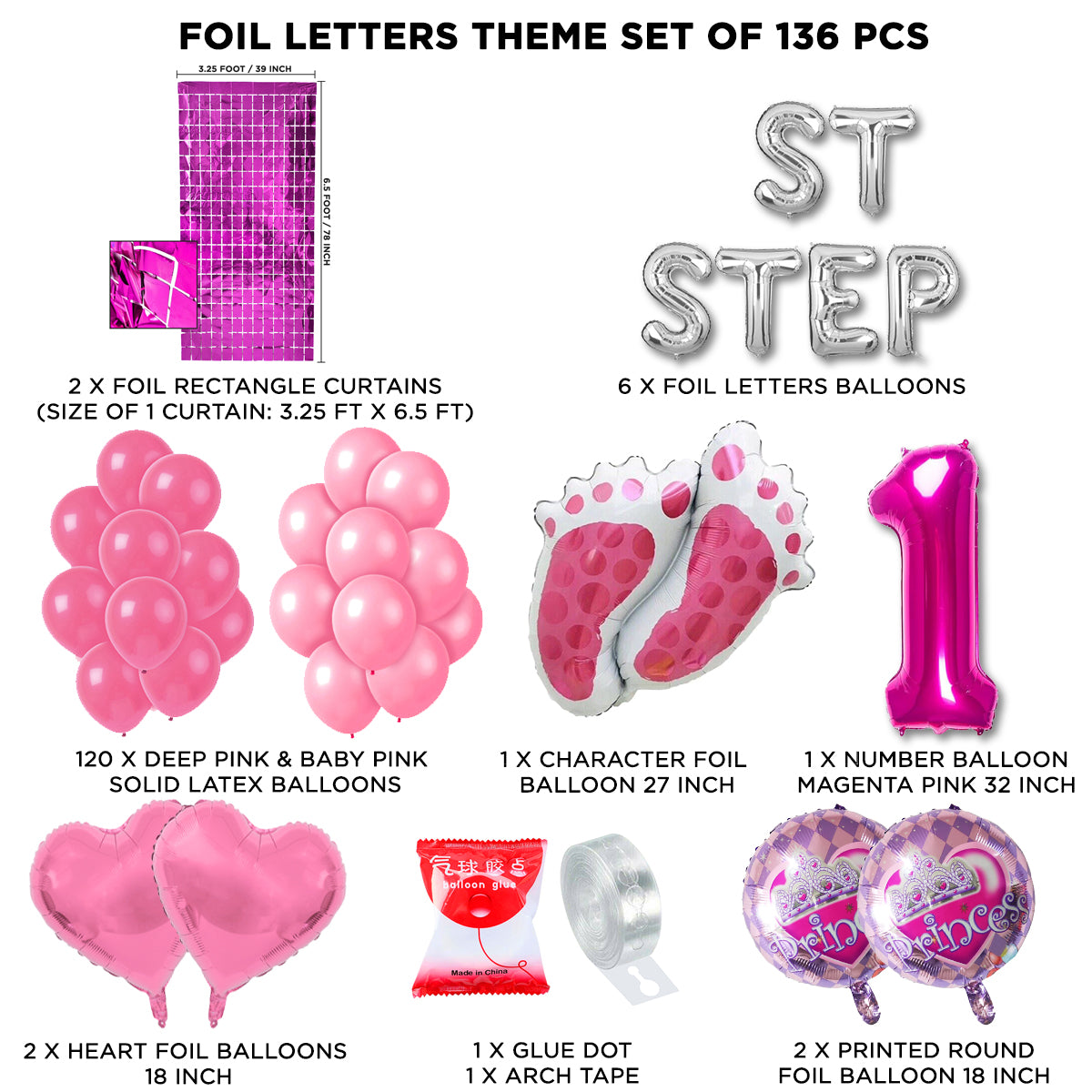 1ST Step Foil Letter Arch Theme