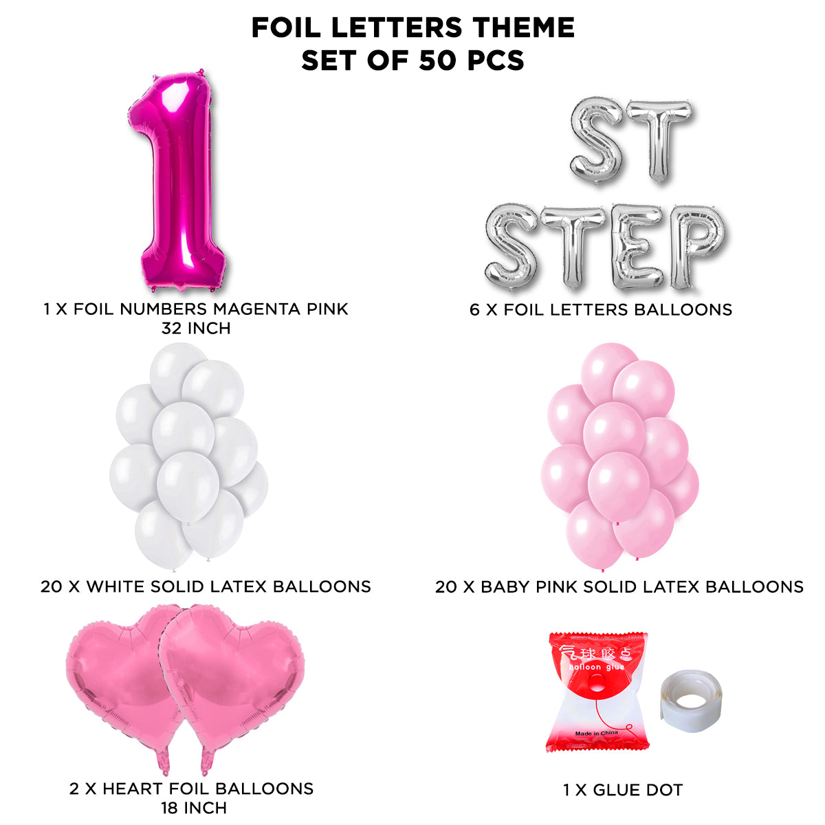 1ST Step Foil Letter Theme Without Curtain