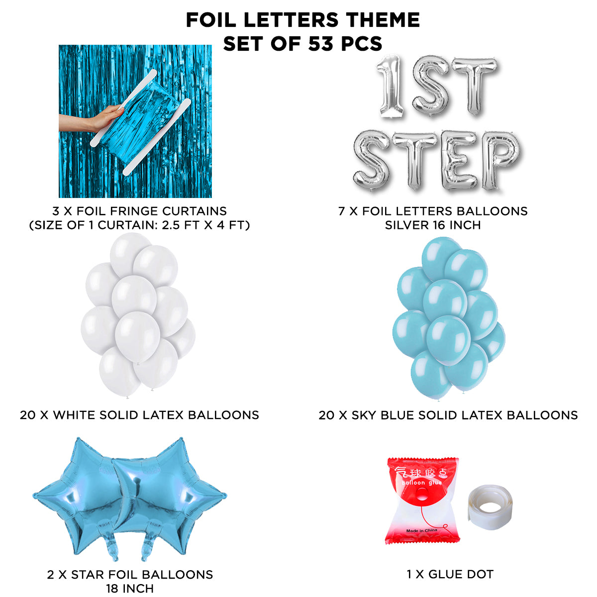 1st Step Foil Letter Theme With Curtain