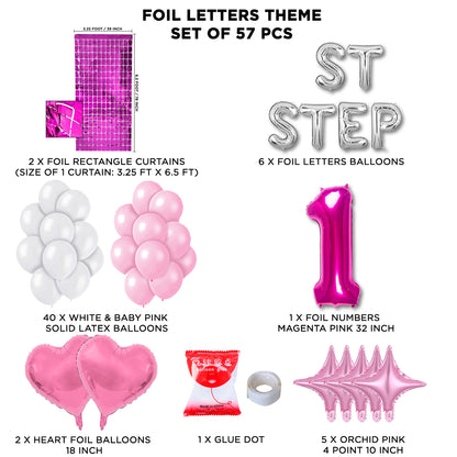 1ST Step Foil Letter Theme With Rectangle Curtain