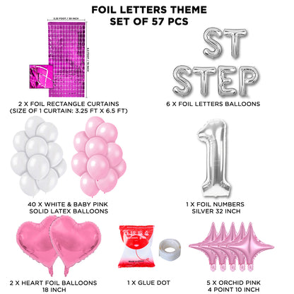 1ST Step Foil Letter Theme With Rectangle Curtain