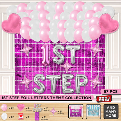 1st Step Foil Letter Theme With Rectangle Curtain