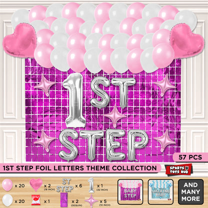 1ST Step Foil Letter Theme With Rectangle Curtain