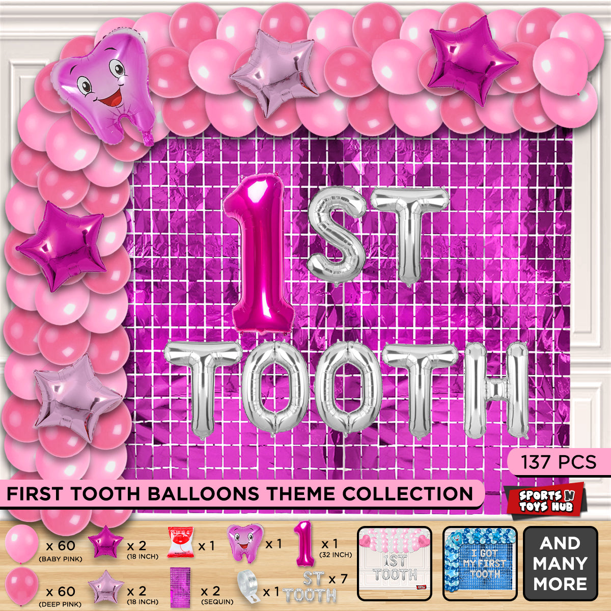 1st Tooth Foil Letters Arch Theme