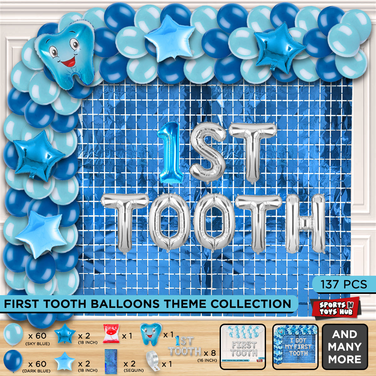 1st Tooth Foil Letters Arch Theme