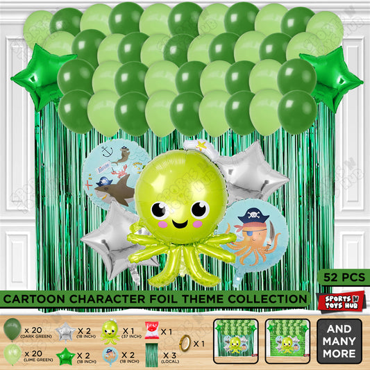 Octopus Foil Balloon Theme Decoration Set