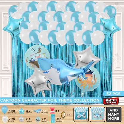 Shark Foil Balloon Theme Decoration Set