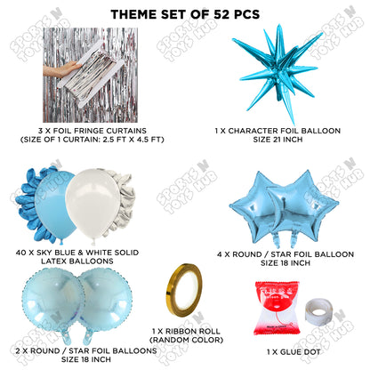 Brust Star Blue Color Foil Balloon Party Decoration Set Theme