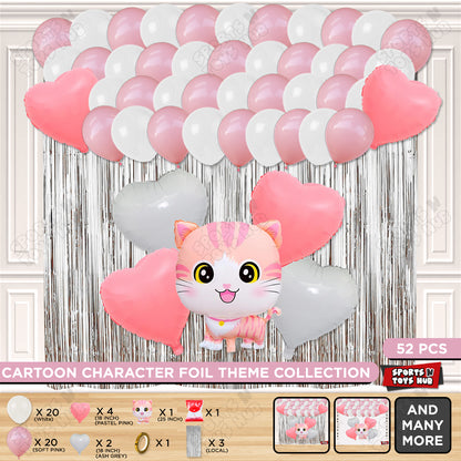 Cartoon Cat Foil Balloon Set Theme