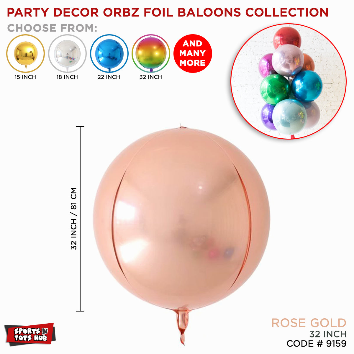 32 Inch - 4D Shape Orbz Balloons Collection