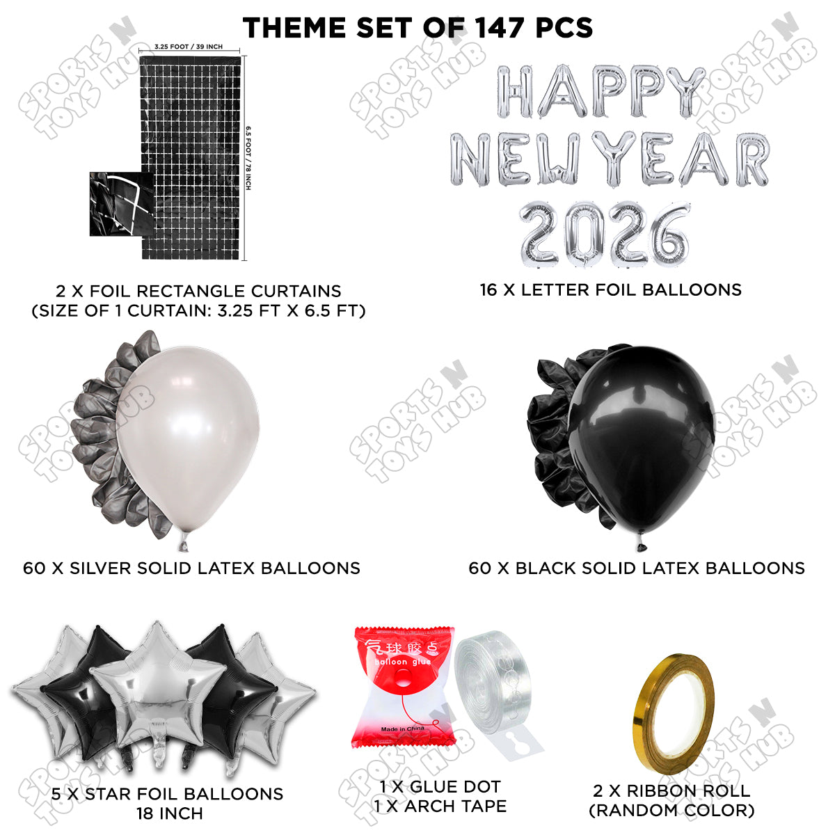Happy New Year 2026 Foil Letter Theme Collection