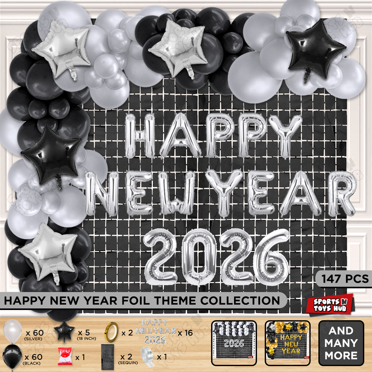 Happy New Year 2026 Foil Letter Theme Collection