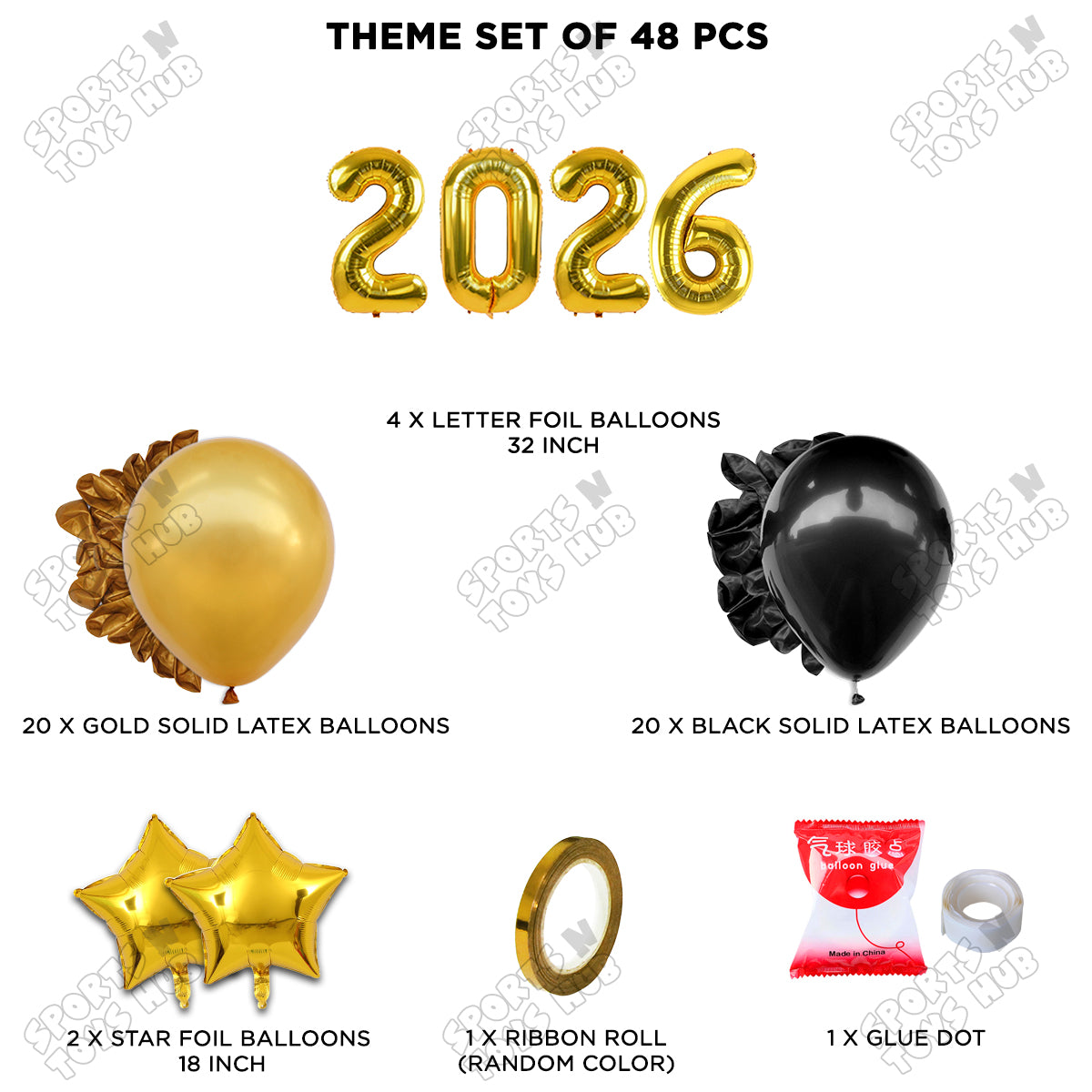32 Inch - 2026 Foil Number Theme Collection