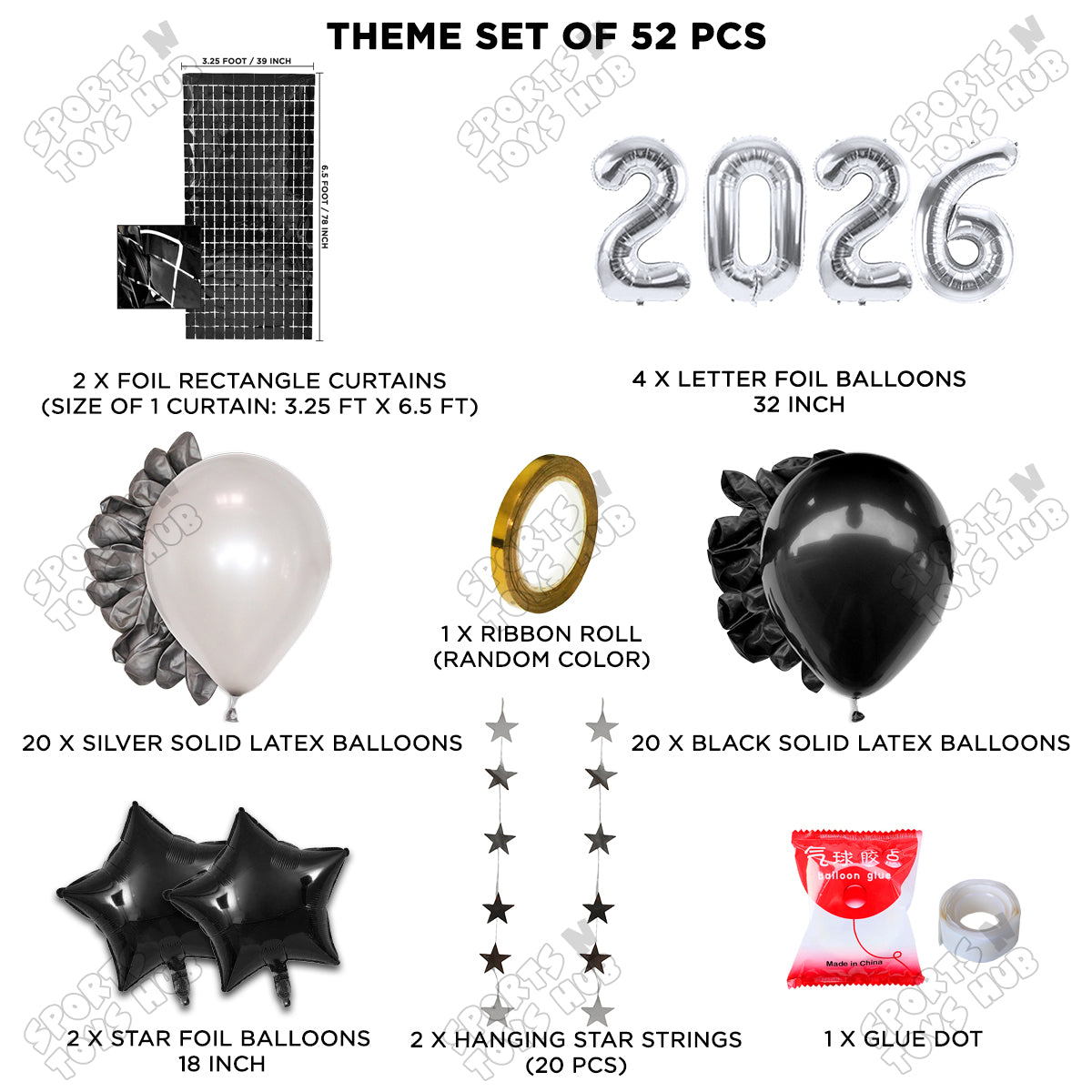 32 Inch - 2026 Foil Number Theme Collection