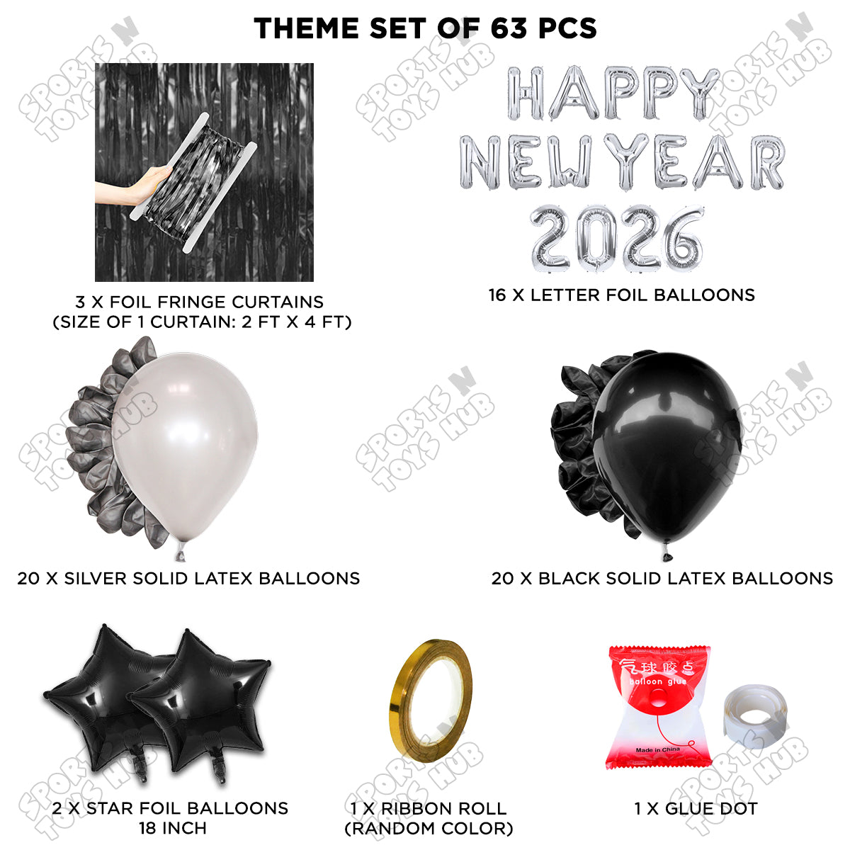 Happy New Year 2026 Foil Letter Theme Collection