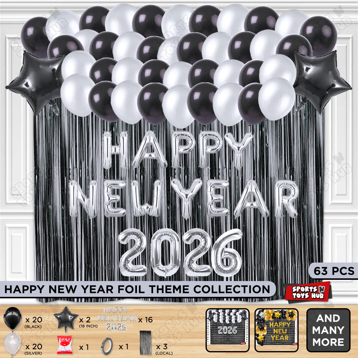 Happy New Year 2026 Foil Letter Theme Collection
