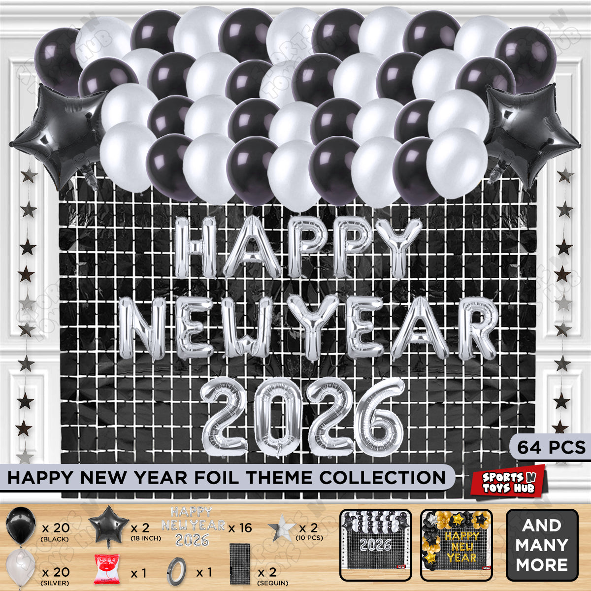 Happy New Year 2026 Foil Letter Theme Collection