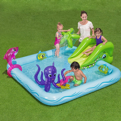 Bestway Kids Play Fantastic Aquarium Play Pool Inflatable Pool Summer Pool Fancy Pool 7.8Ft Air Pool 53052