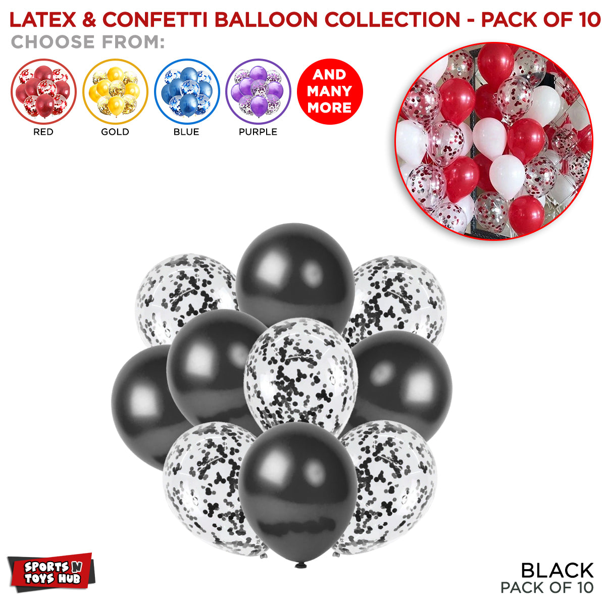 Chrome Latex Round Balloons Collection - 10 Pcs
