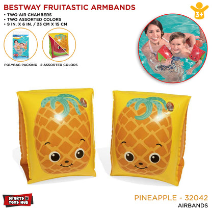 Bestway Inflatable Pool Swimming Friendly Fish, Strawberry, Pineapple Arm Ring Armband Floats - 32042