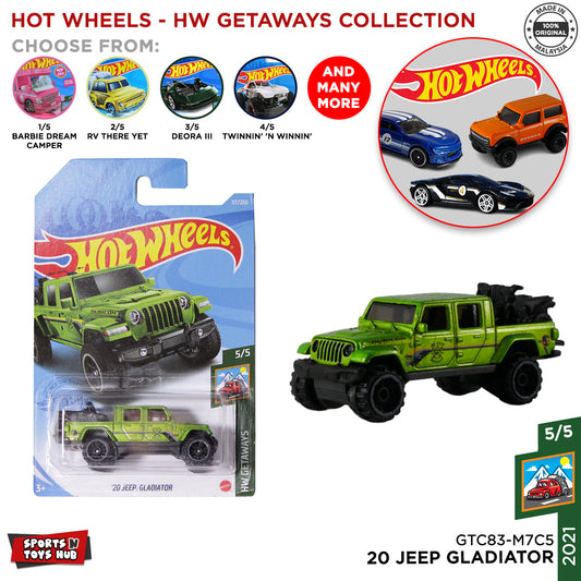 Hot Wheels Diecast 20 Jeep Gladiator HW - Getaways (2021) Series Model Toy Cars