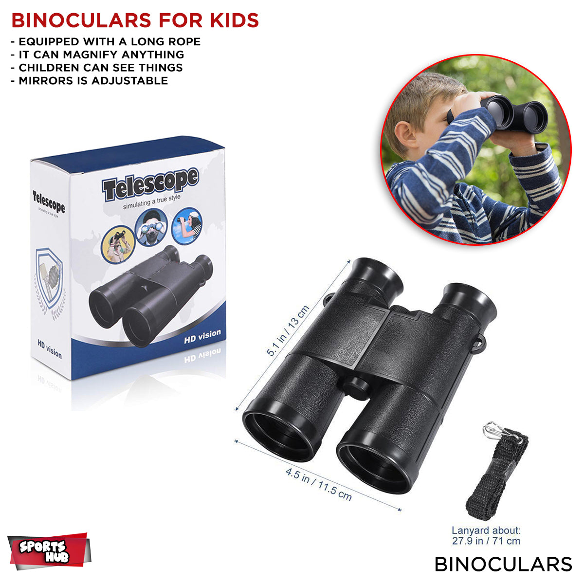 Binoculars Shock-Proof Telescope For Kids