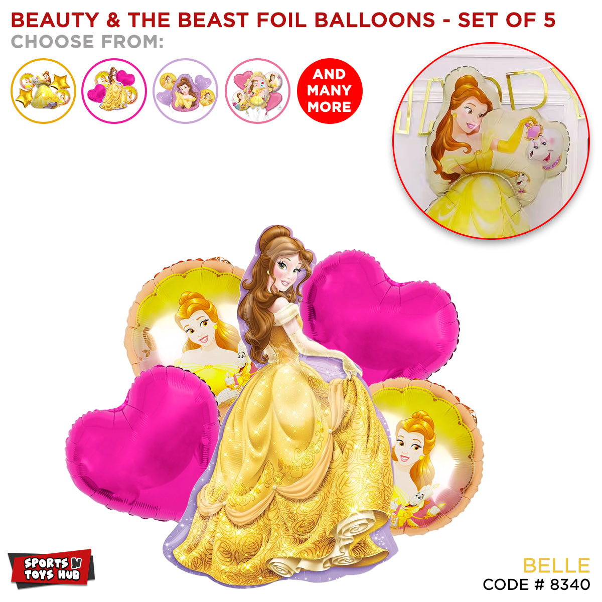 Princess Belle Be@uty & The Be@st Foil Balloon Set
