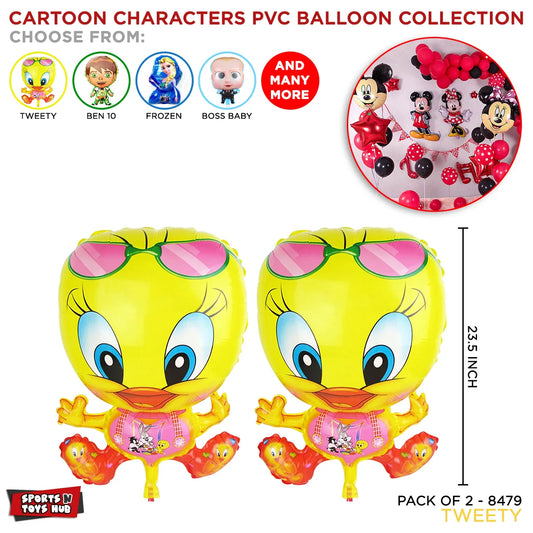 Cartoon Character Tweety PVC Foil Balloon - 2 Pcs