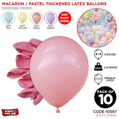 12 Inch 2.8 Gram Macaron / Pastel Latex Balloon - 10 Pcs