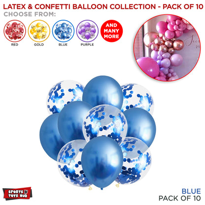 Chrome Latex Round Balloons Collection - 10 Pcs