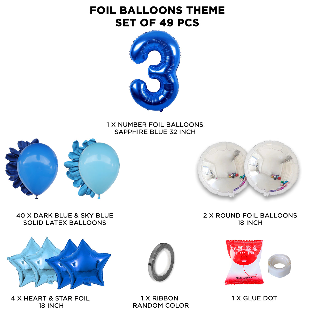 Third Birthday Foil Balloon Theme Without Curtain