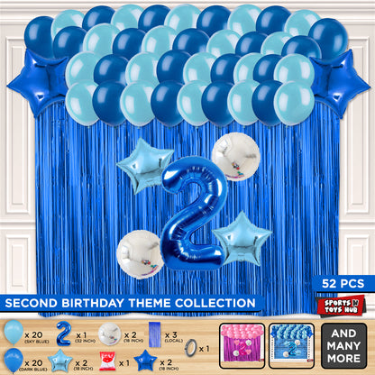 Second Birthday Foil Balloon Theme With Curtain