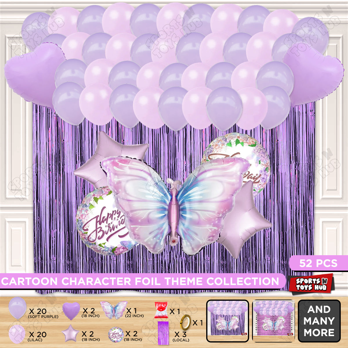 Butterfly Foil Balloon Curtain Theme