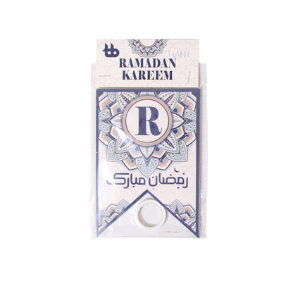 Ramadan Kareem Printed Card Banner - Blue & White