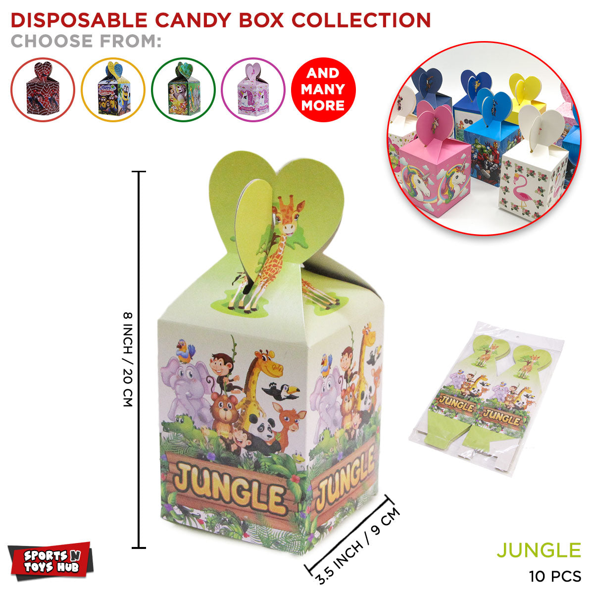 Cartoon Characters Jungle Theme Goodies Box