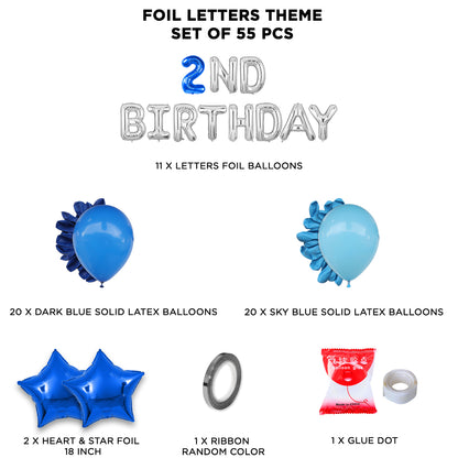 Second Birthday Foil Letter Theme Without Curtain
