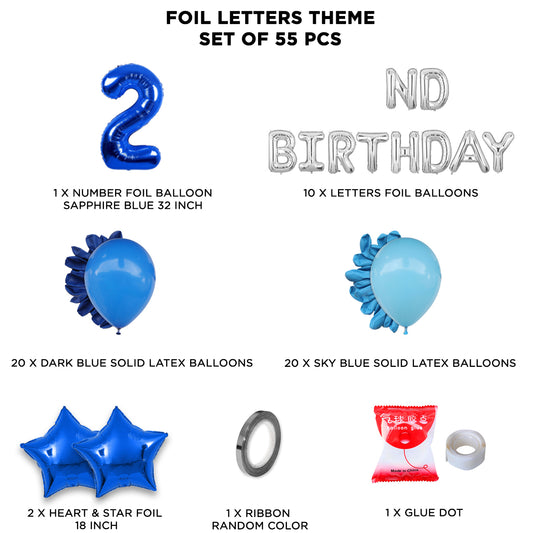 2nd Birthday Foil Letter Theme Without Curtain