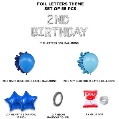 Second Birthday Foil Letter Theme Without Curtain