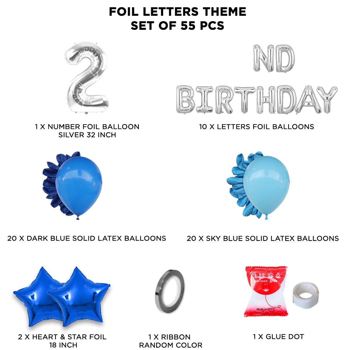 2nd Birthday Foil Letter Theme Without Curtain
