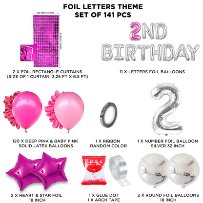 Second Birthday Foil Letter Arch Theme