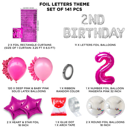 Second Birthday Foil Letter Arch Theme
