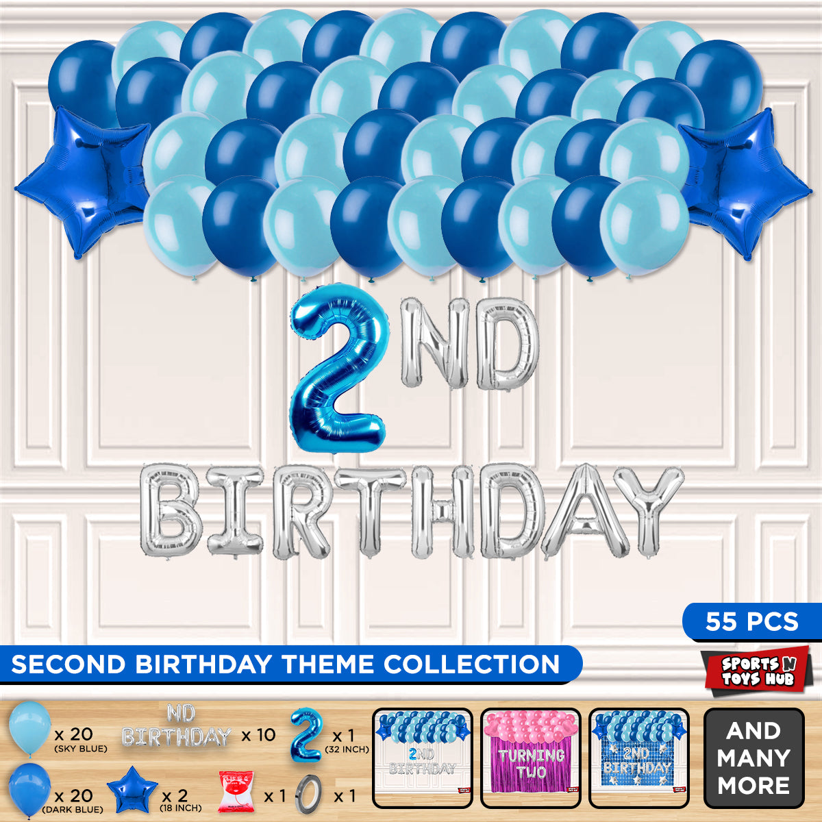 2nd Birthday Foil Letter Theme Without Curtain