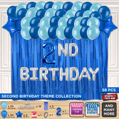 2ND Birthday Foil Letter Theme With Curtain