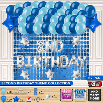 Second Birthday Foil Letter Theme With Rectangle Curtain