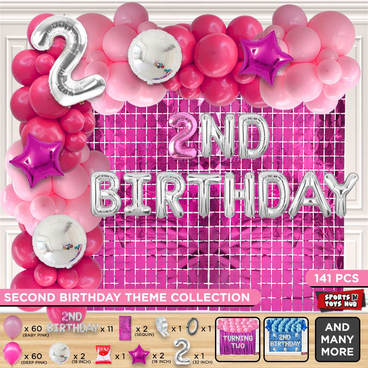 Second Birthday Foil Letter Arch Theme