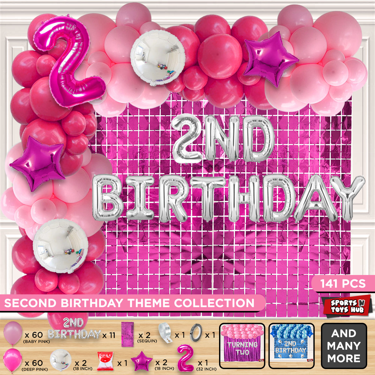 Second Birthday Foil Letter Arch Theme