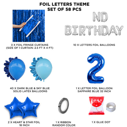 2ND Birthday Foil Letter Theme With Curtain